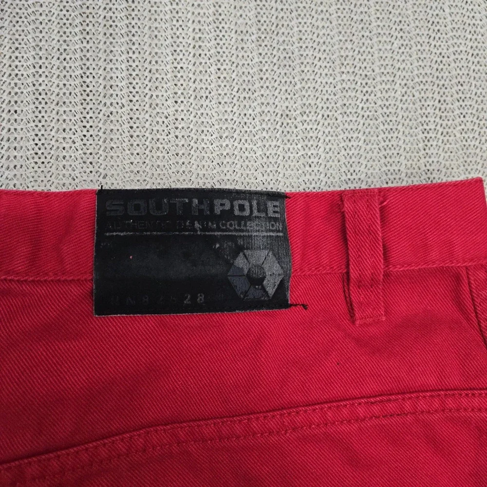 Southpole Jeans Mens 38x31 Red Relaxed Fit Straight Denim Hip Hop Skate